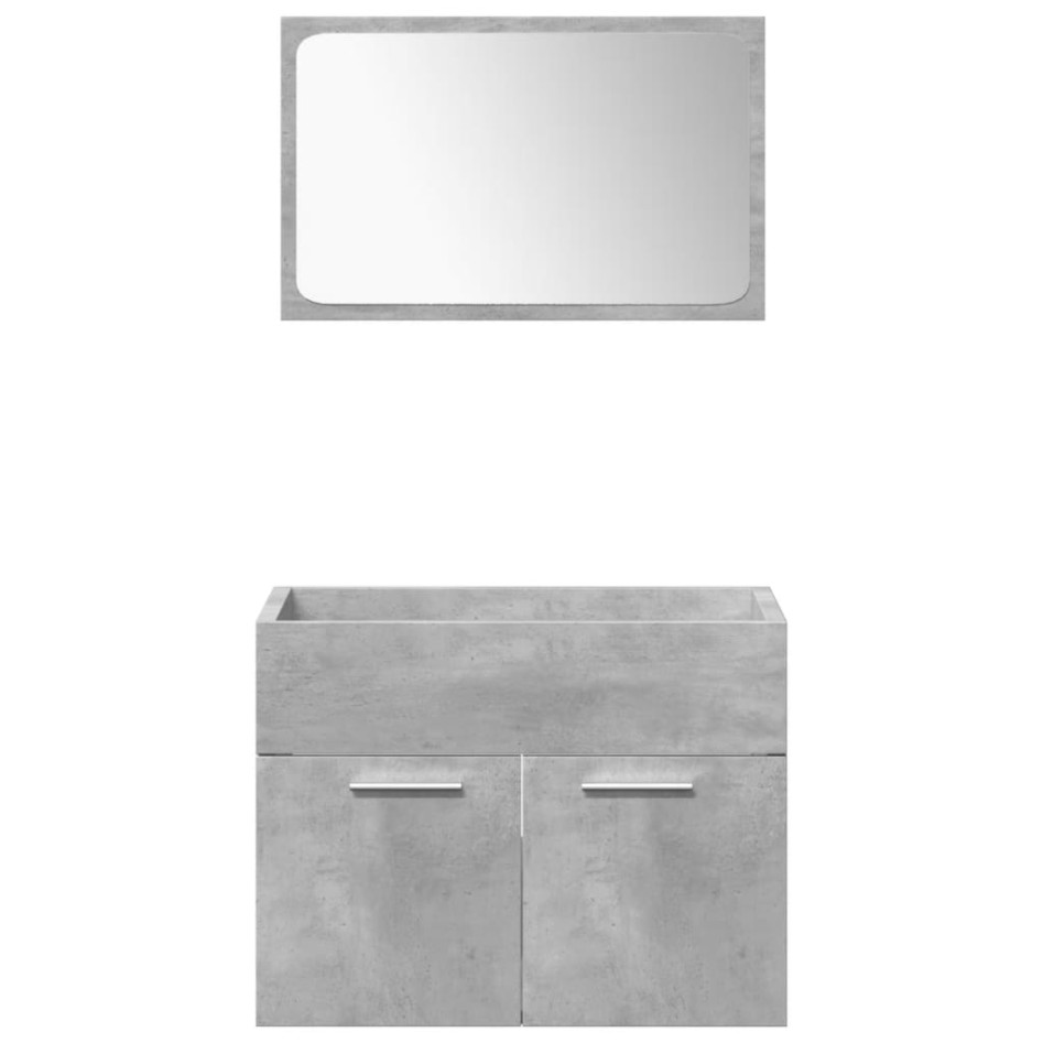 Juego muebles de baño 4 pzas madera contrachapada gris