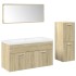 Juego de muebles de baño 4 pzas contrachapada roble