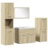 Juego de muebles de baño 5 pzas madera ingeniería roble