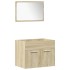 Juego de muebles de baño 5 pzas madera ingeniería roble