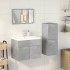 Juego muebles de baño 4 pzas madera contrachapada gris