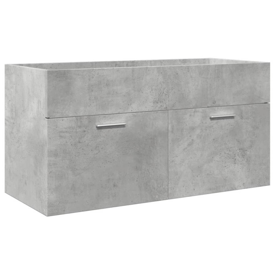 Juego muebles de baño 4 pzas madera contrachapada gris