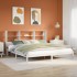 Cama con estantería sin colchón madera maciza blanca 200x200