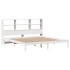 Cama con estantería sin colchón madera maciza blanca 200x200