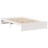 Cama con estantería sin colchón madera maciza blanca 135x190