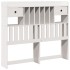 Cama con estantería sin colchón madera maciza blanca 135x190