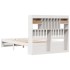 Cama con estantería sin colchón madera maciza blanca 135x190