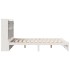 Cama con estantería sin colchón madera maciza blanca 140x190
