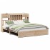 Cama con estantería sin colchón madera maciza de pino