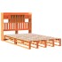 Cama con estantería sin colchón madera maciza marrón