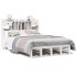 Cama con estantería sin colchón madera maciza blanca 140x190