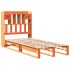 Cama con estantería sin colchón madera maciza marrón 90x190