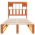 Cama con estantería sin colchón madera maciza marrón 90x190