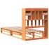Cama con estantería sin colchón madera maciza marrón 90x190