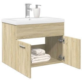 Mueble de baño con lavabo integrado roble