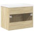Mueble de baño con lavabo integrado roble