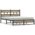 Estructura de cama sin colchón metal roble Sonoma 140x200