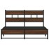 Estructura de cama sin colchón metal marrón roble 160x200
