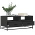 Mesa de centro madera de ingeniería y metal negro 100x50x45