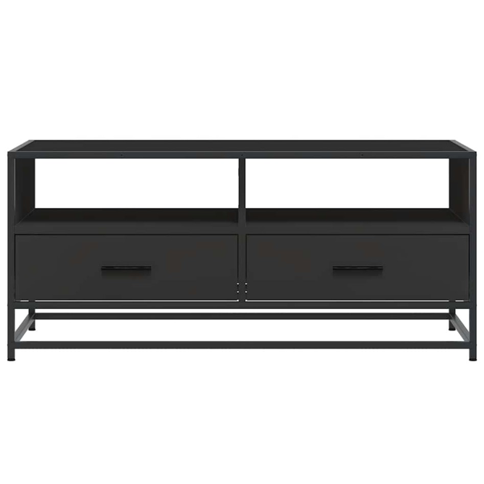 Mesa de centro madera de ingeniería y metal negro 100x50x45