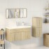 Set de muebles de baño 3 pzas madera contrachapada roble