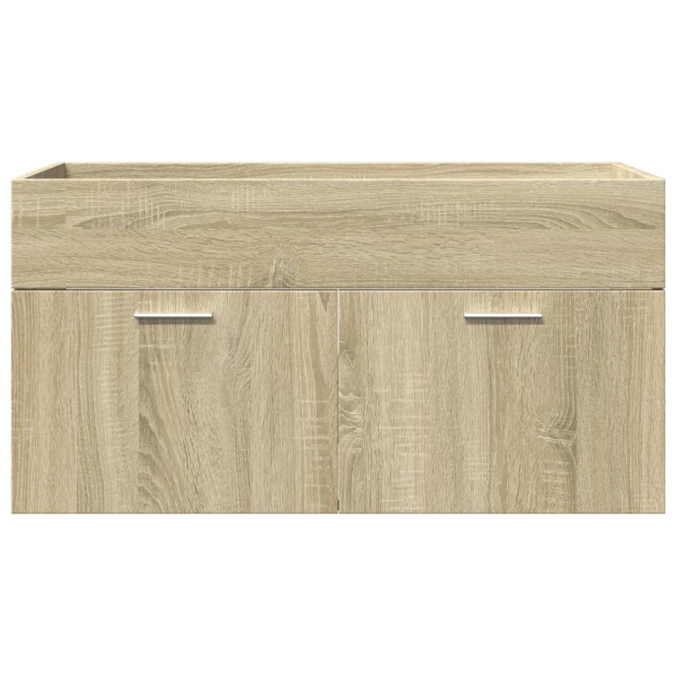 Set de muebles de baño 3 pzas madera contrachapada roble