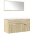 Set de muebles de baño 3 pzas madera contrachapada roble