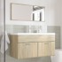 Set de muebles de baño 3 pzas madera contrachapada roble