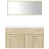 Set de muebles de baño 3 pzas madera contrachapada roble