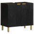 Armario de lavabo de baño madera ingeniería negro 62x33x58