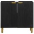 Armario de lavabo de baño madera ingeniería negro 62x33x58