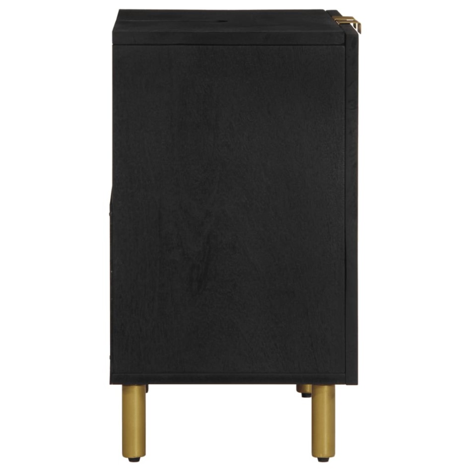 Armario de lavabo de baño madera ingeniería negro 62x33x58