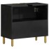 Armario de lavabo de baño madera ingeniería negro 62x33x58