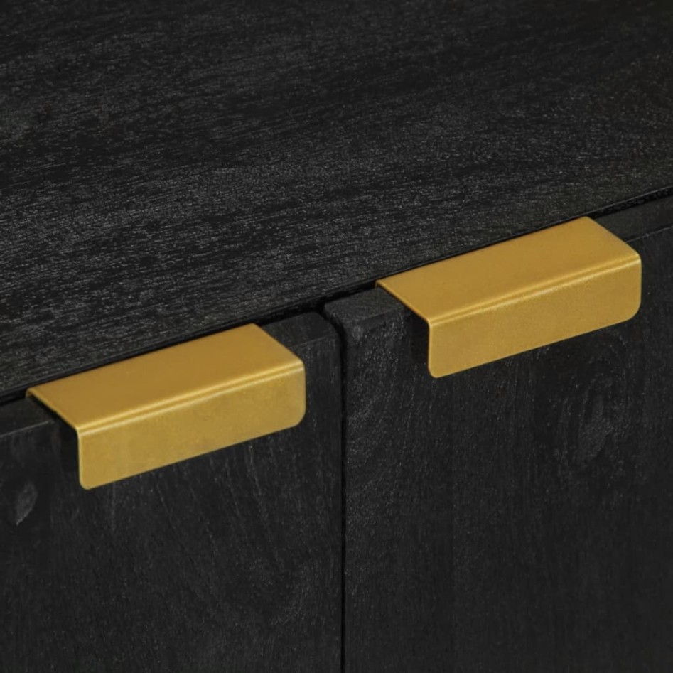 Armario de lavabo de baño madera ingeniería negro 62x33x58