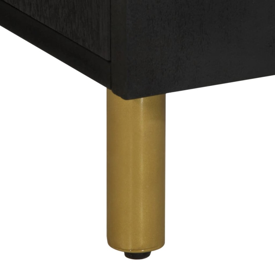 Armario de lavabo de baño madera ingeniería negro 62x33x58