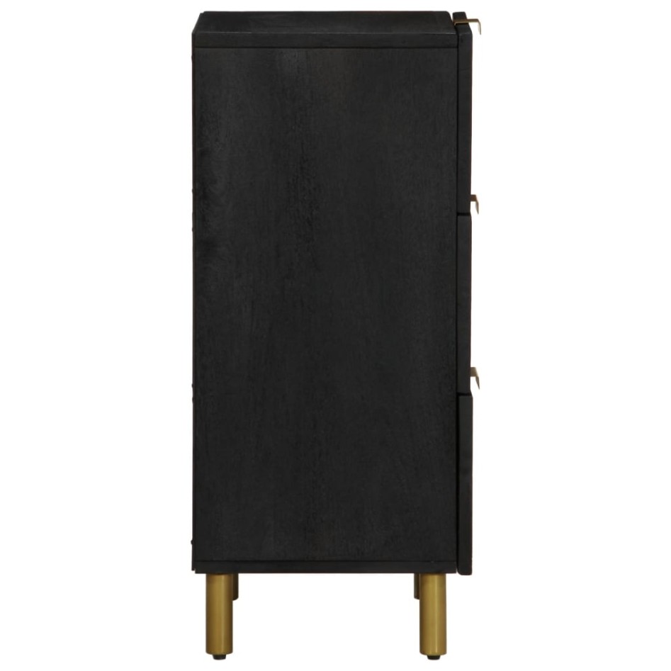 Aparador de madera de ingeniería negro 40x33x75