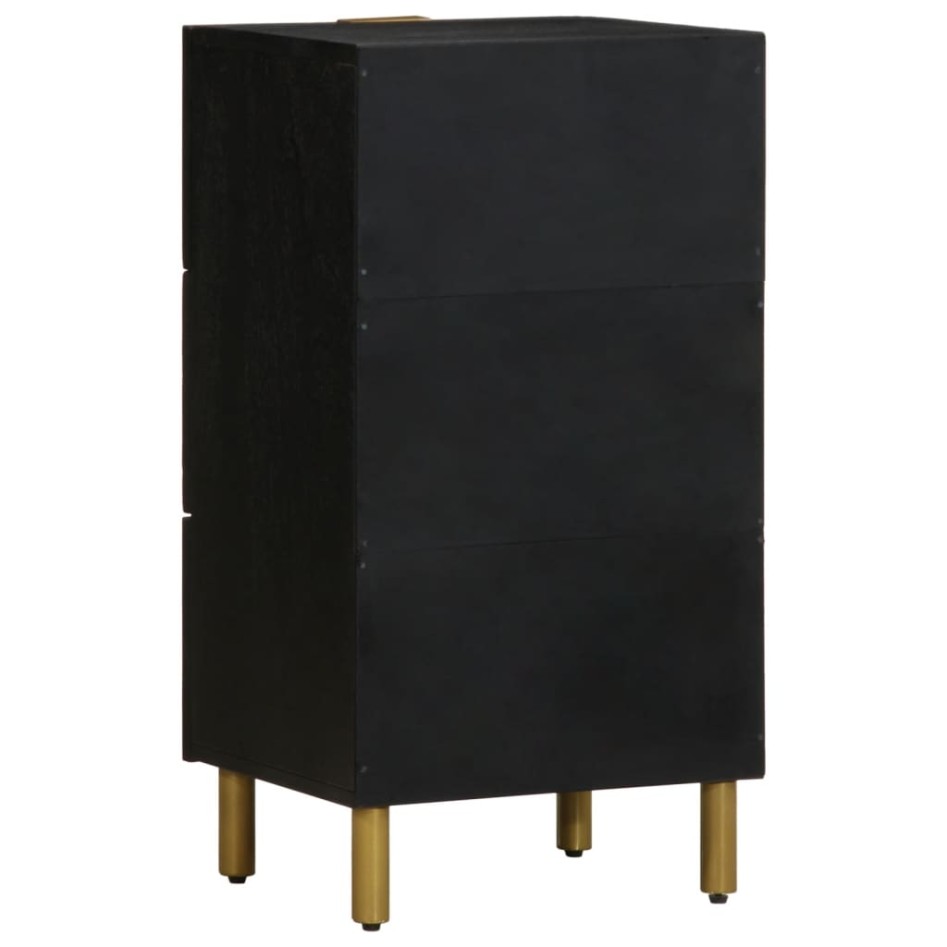 Aparador de madera de ingeniería negro 40x33x75