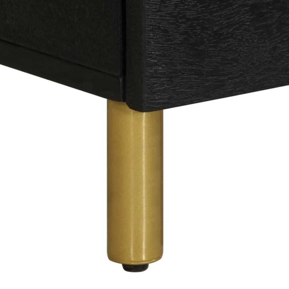 Aparador de madera de ingeniería negro 40x33x75