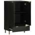 Aparador alto madera de ingeniería negro 60x33x100
