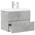 Set muebles de baño 2 piezas madera contrachapada gris
