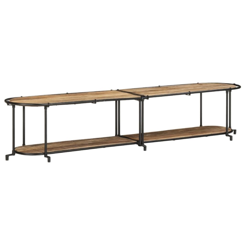 Mueble de TV madera maciza de mango rugosa 200x42x40