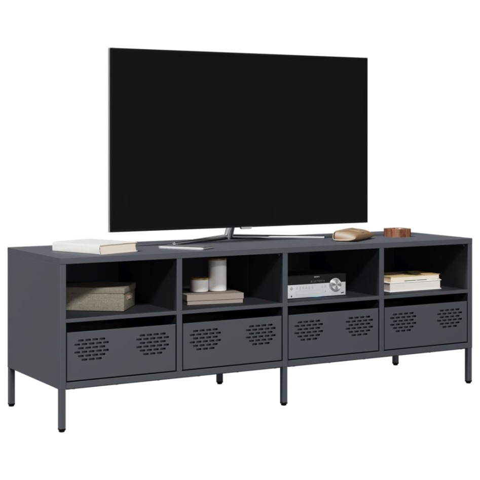 Mueble de TV acero laminado en frío antracita 135x39x43,5