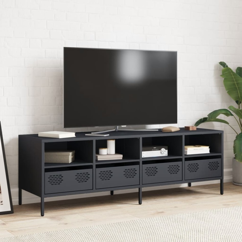 Mueble de TV acero laminado en frío antracita 135x39x43,5