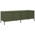 Mueble TV acero laminado en frío verde oliva 135x39x43,5