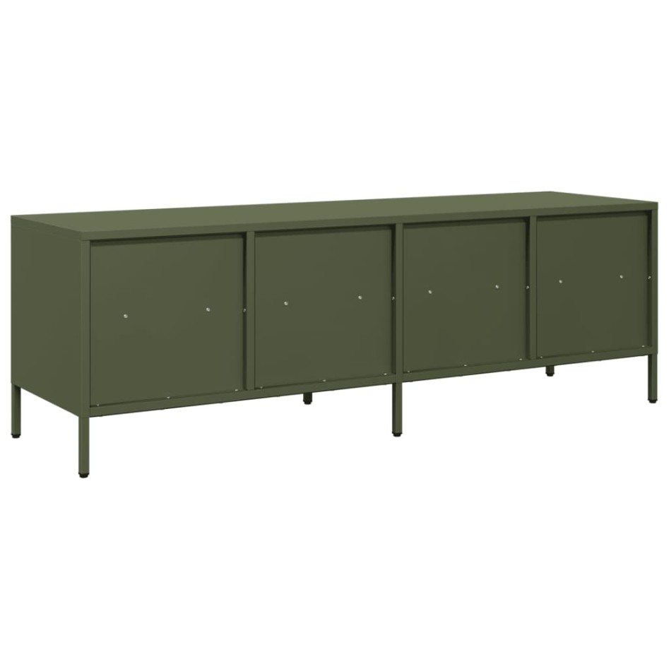 Mueble TV acero laminado en frío verde oliva 135x39x43,5