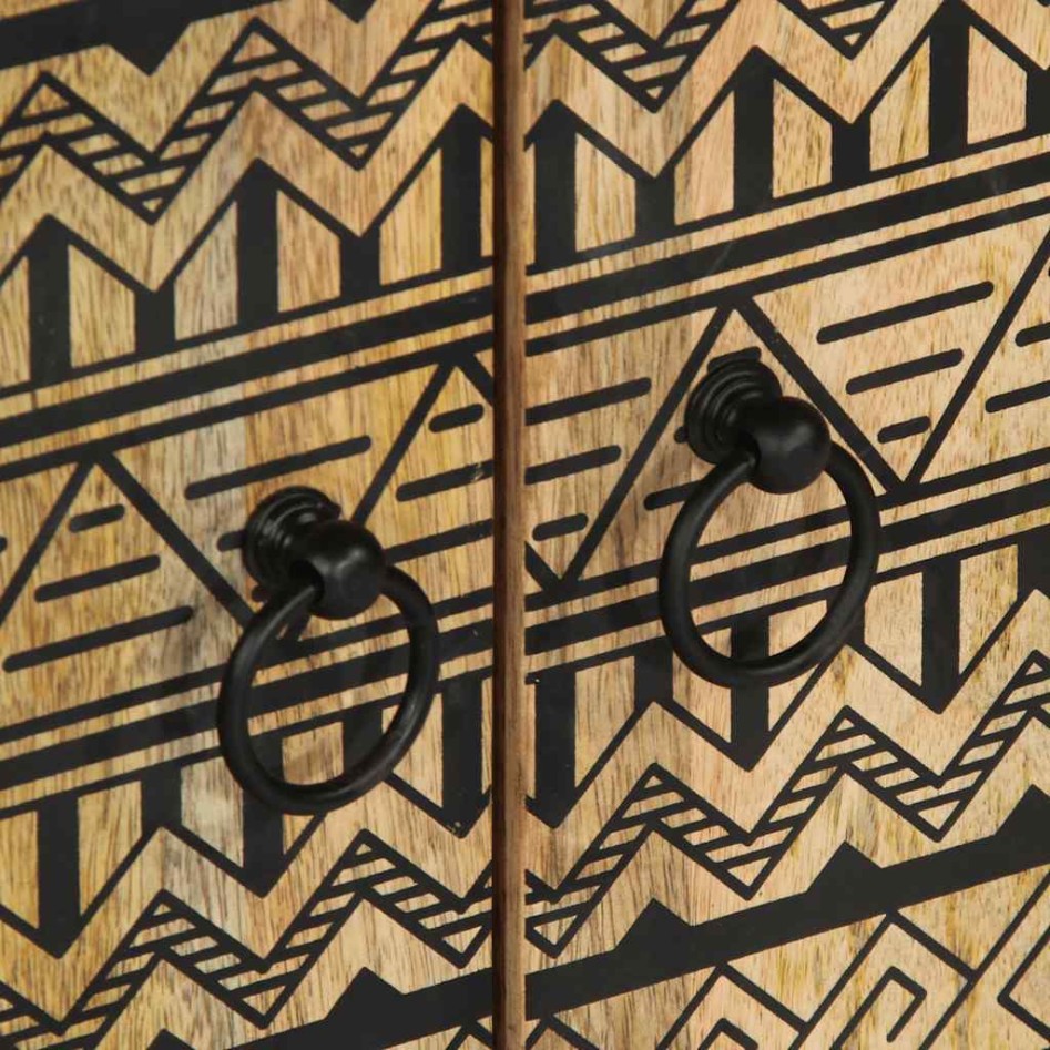 Aparador de madera maciza de mango rugosa 60x33,5x75