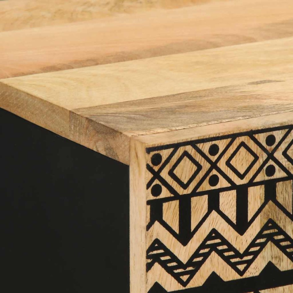 Aparador de madera maciza de mango rugosa 60x33,5x75