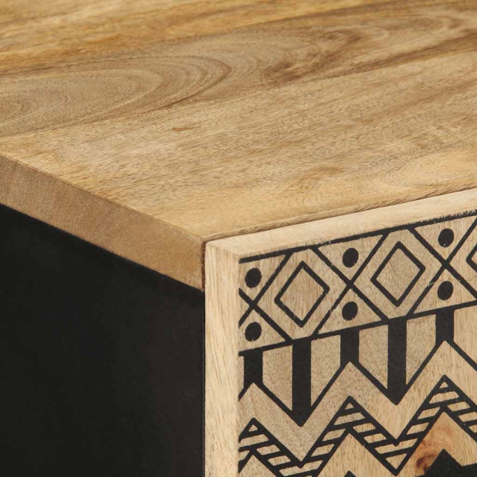 Aparador de madera maciza de mango rugosa 60x33,5x110