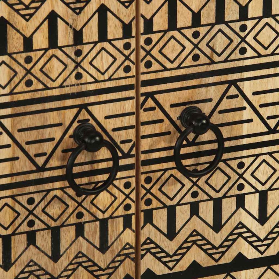 Aparador de madera maciza de mango rugosa 60x33,5x110