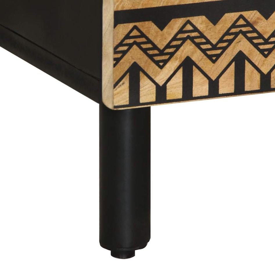 Aparador de madera maciza de mango rugosa 60x33,5x110